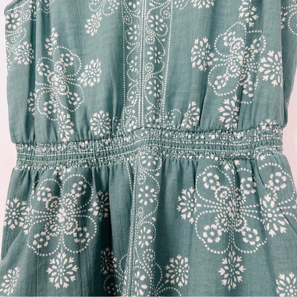 Madewell Beach Womens Medium Teal Floral V Neck Lightweight Breezy Romper NWT - Picture 7 of 15